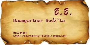 Baumgartner Beáta névjegykártya