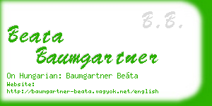 beata baumgartner business card